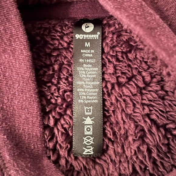 Comfy 90 Degree soft Sherpa lined womens hoodie - Picture 2 of 3